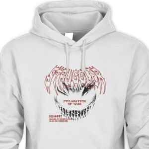 Allegory Declaration Of War Hoodie, Tan W/ Red Script